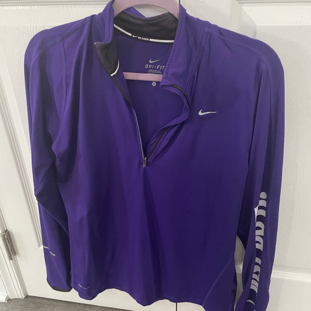 Nike Purple Dri-FIT Running quarter zip pullover Jacket size large
